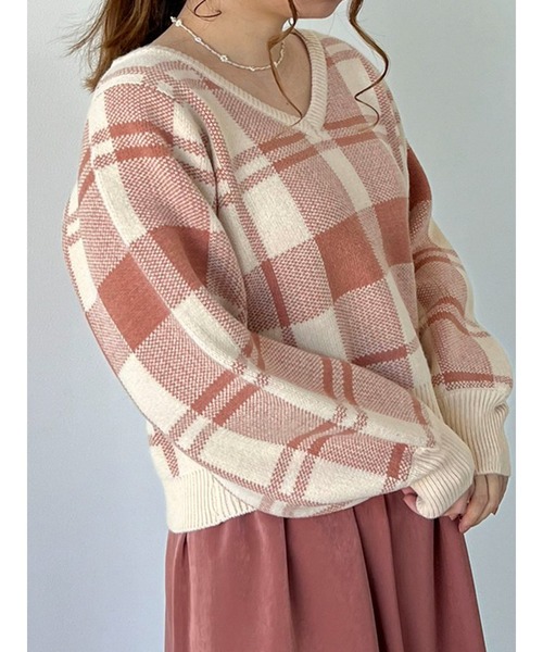 SLURR(スラ―)の「【マシンウォッシャブル】Vネックショート丈ニット(ニット/セーター・レディース・ブラック/アイボリー/キャメル/その他8・FREE)」の15枚目の写真