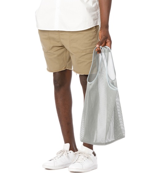 DAILY STANDARD by SANDINISTA(デイリースタンダードバイサンディニスタ)の「CORDURA Mesh Market Bag / コーデュラメッシュマーケットバッグ(エコバッグ/サブバッグ・メンズ・ブラック/ネイビー/グレー/オレンジ/オリーブ/ベージュ・FREE)」の3枚目の写真