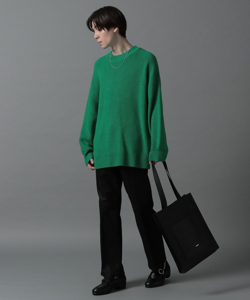 HARE(ハレ)の「【WEB限定】オーバーサイズカラーニットプルオーバー(HARE)(ニット/セーター・メンズ・オフホワイト/グリーン/ブルー/イエロー/レッド・SMALL/MEDIUM)」の15枚目の写真