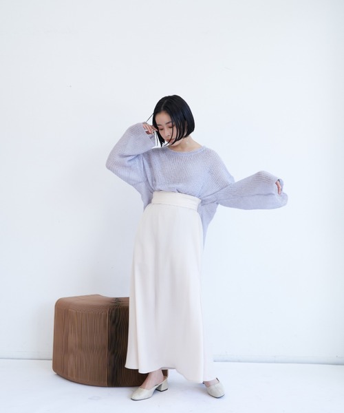 VANNIE U（ヴァニーユー）の「シャーベットオーバーニット（ニット/セーター・レディース・ピンク/イエロー/ブルー/アイボリー/ベージュ/グリーン・FREE）」の14枚目の写真