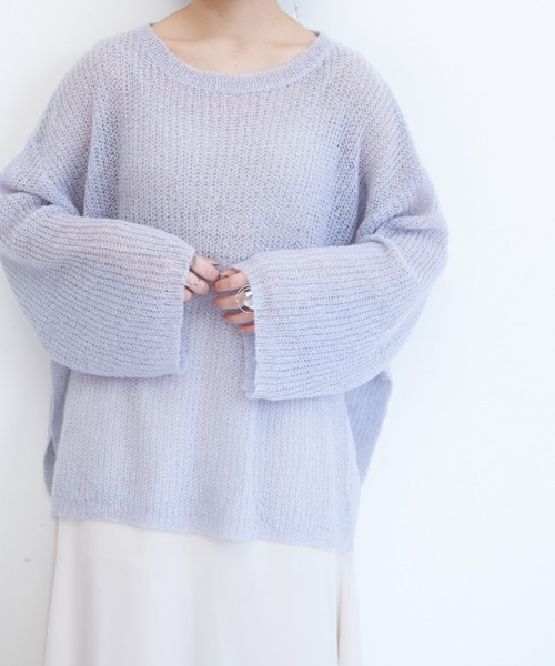 VANNIE U（ヴァニーユー）の「シャーベットオーバーニット（ニット/セーター・レディース・ピンク/イエロー/ブルー/アイボリー/ベージュ/グリーン・FREE）」の11枚目の写真