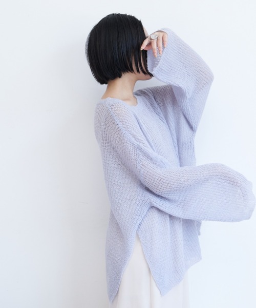 VANNIE U（ヴァニーユー）の「シャーベットオーバーニット（ニット/セーター・レディース・ピンク/イエロー/ブルー/アイボリー/ベージュ/グリーン・FREE）」の12枚目の写真