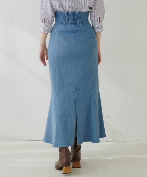 natural couture（ナチュラルクチュール）の「【WEB限定】ハイウエストマーメイドスカート（スカート・レディース・その他1/イエロー/アイボリー/スミクロ・MEDIUM/SMALL）」の18枚目の写真