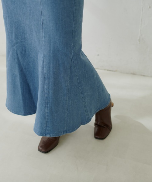 natural couture（ナチュラルクチュール）の「【WEB限定】ハイウエストマーメイドスカート（スカート・レディース・その他1/イエロー/アイボリー/スミクロ・MEDIUM/SMALL）」の22枚目の写真