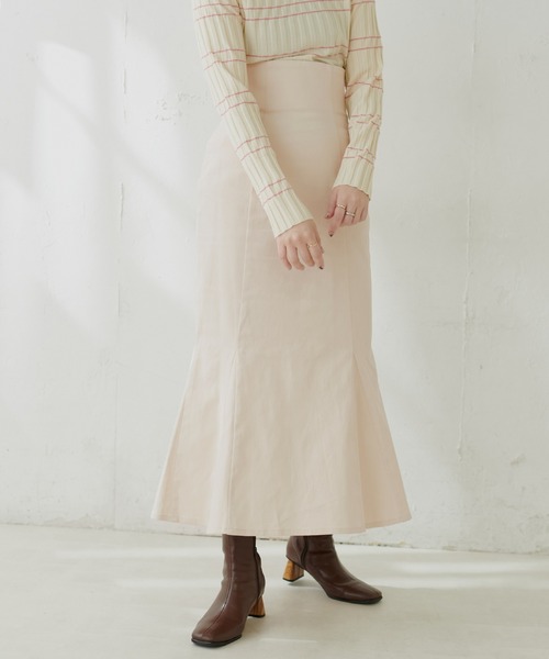 natural couture（ナチュラルクチュール）の「【WEB限定】ハイウエストマーメイドスカート（スカート・レディース・その他1/イエロー/アイボリー/スミクロ・MEDIUM/SMALL）」の11枚目の写真