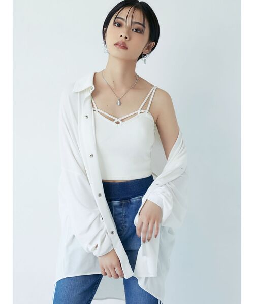 GYDA(ジェイダ)の「バインダービスチェ(キャミソール・レディース・ブラック/オフホワイト・FREE)」の20枚目の写真