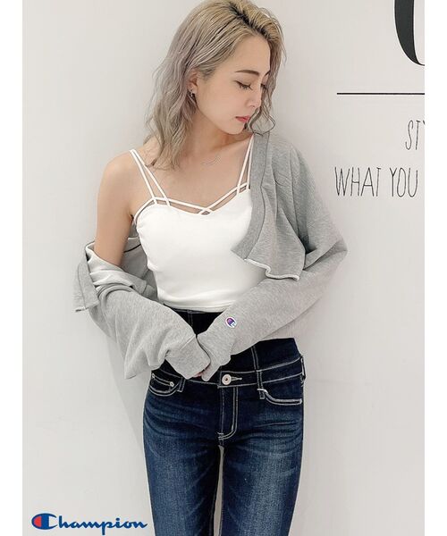 GYDA(ジェイダ)の「バインダービスチェ(キャミソール・レディース・ブラック/オフホワイト・FREE)」の5枚目の写真