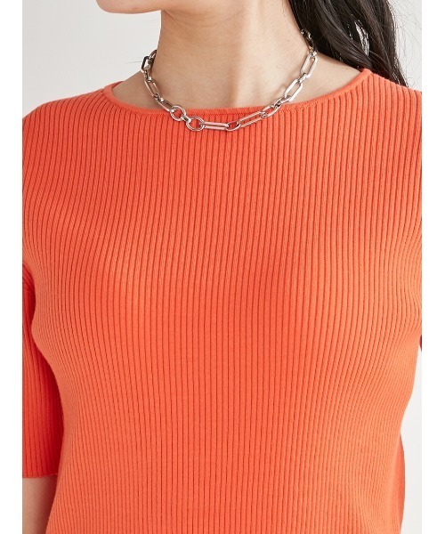 Mila Owen（ミラオーウェン）の「オーガニックボートネック半袖ニット