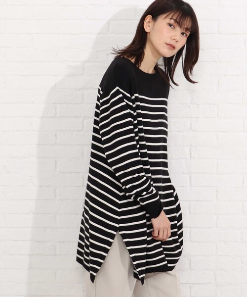 SHOO・LA・RUE（シューラルー）の「◆コクーンスリットチュニックワンピース（ワンピース・レディース・グレー/レモンイエロー/ブラック系2/アイボリー系2・00）」の2枚目の写真