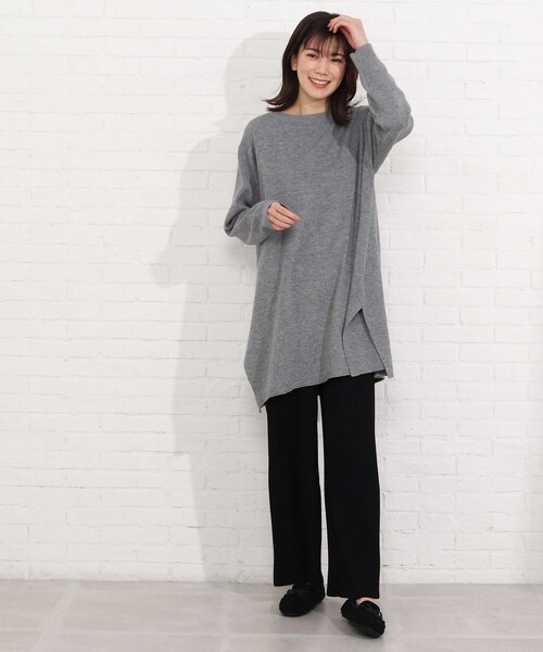 SHOO・LA・RUE（シューラルー）の「◆コクーンスリットチュニックワンピース（ワンピース・レディース・グレー/レモンイエロー/ブラック系2/アイボリー系2・00）」の12枚目の写真