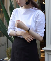 ORCIVAL/オーシバル 40/2 ボートネックドロップショルダーハーフスリーブ ソリッド BOATNECK DROP SHOULDER HALFSLEEVE SOLID OR-C0065 BFJ
