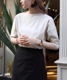 ORCIVAL/オーシバル 40/2 ボートネックドロップショルダーハーフスリーブ ソリッド BOATNECK DROP SHOULDER HALFSLEEVE SOLID OR-C0065 BFJ