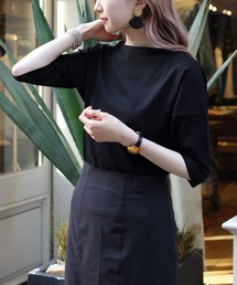 ORCIVAL/オーシバル 40/2 ボートネックドロップショルダーハーフスリーブ ソリッド BOATNECK DROP SHOULDER HALFSLEEVE SOLID OR-C0065 BFJ