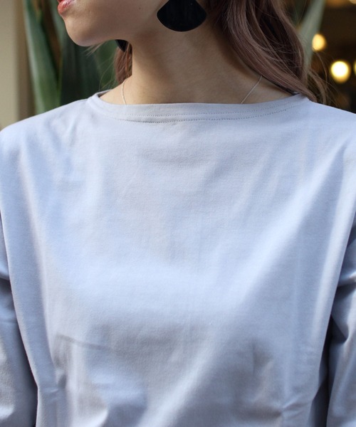 ORCIVAL（オーシバル）の「ORCIVAL/オーシバル　40/2 ボートネックドロップショルダーハーフスリーブ　ソリッド BOATNECK DROP SHOULDER HALFSLEEVE SOLID OR-C0065 BFJ（Tシャツ/カットソー・レディース・ホワイト/ブラック/アイボリー/ブルーグレー/グレイッシュブルー/ミント・1）」の13枚目の写真