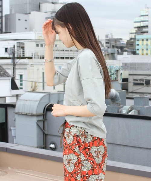ORCIVAL（オーシバル）の「ORCIVAL/オーシバル　40/2 ボートネックドロップショルダーハーフスリーブ　ソリッド BOATNECK DROP SHOULDER HALFSLEEVE SOLID OR-C0065 BFJ（Tシャツ/カットソー・レディース・ホワイト/ブラック/アイボリー/ブルーグレー/グレイッシュブルー/ミント・1）」の15枚目の写真