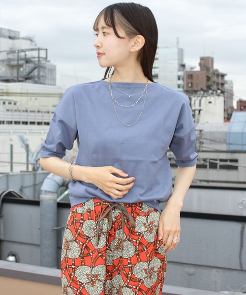 ORCIVAL（オーシバル）の「ORCIVAL/オーシバル　40/2 ボートネックドロップショルダーハーフスリーブ　ソリッド BOATNECK DROP SHOULDER HALFSLEEVE SOLID OR-C0065 BFJ（Tシャツ/カットソー・レディース・ホワイト/ブラック/アイボリー/ブルーグレー/グレイッシュブルー/ミント・1）」の20枚目の写真