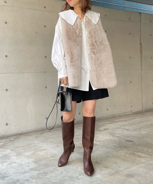 DouDou（ドゥドゥ）の「スプリングカルゼショートパンツ（その他パンツ・レディース・ライトグレー/ブラック・FREE）」の7枚目の写真