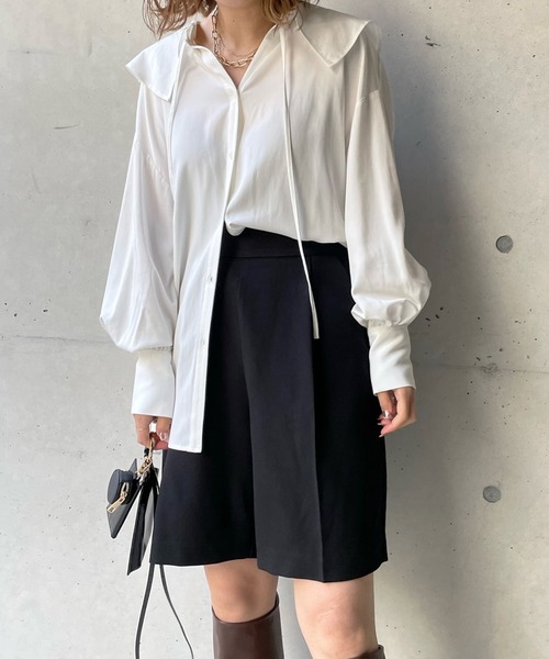 DouDou（ドゥドゥ）の「スプリングカルゼショートパンツ（その他パンツ・レディース・ライトグレー/ブラック・FREE）」の12枚目の写真