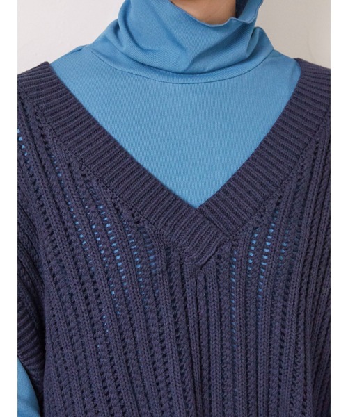 armonia(アルモニーア)の「armonia.透かし編みニットベスト*(ベスト・レディース・ネイビー/オフホワイト/カーキ・FREE)」の21枚目の写真