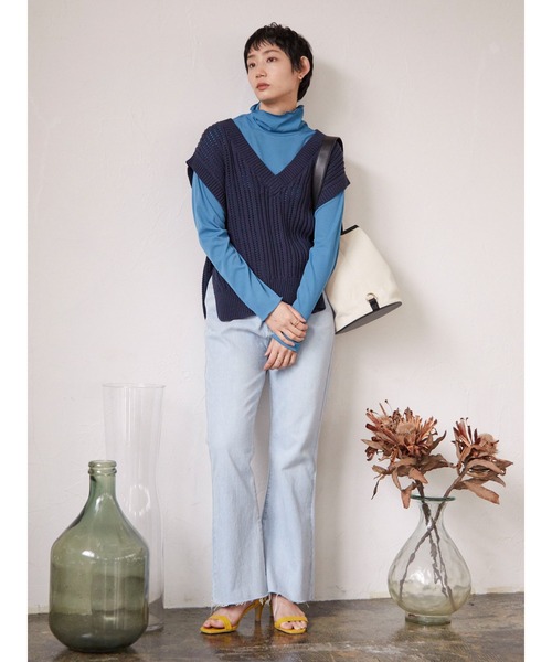 armonia(アルモニーア)の「armonia.透かし編みニットベスト*(ベスト・レディース・ネイビー/オフホワイト/カーキ・FREE)」の19枚目の写真