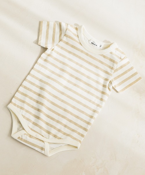 pairmanon（ペアマノン）の「【ベビー】ユニセックスボーダー半袖ロンパース（ロンパース・キッズ・ラベンダー/モカ/ブラック/ライトベージュ/ミント/ブラック系その他6/グレー系その他/ベージュ系その他2/ブルー系その他2/ホワイト系その他/ブラウン系その他2・70/80）」の8枚目の写真