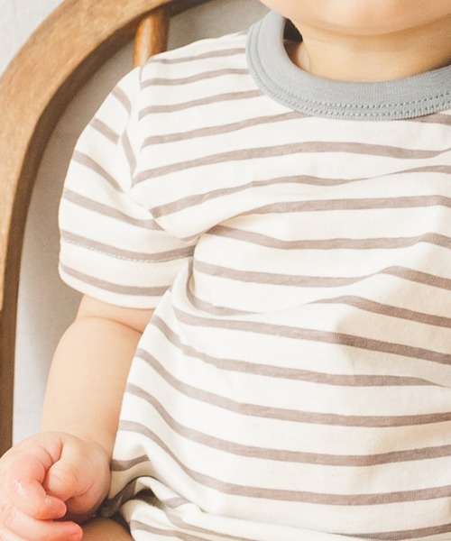 pairmanon（ペアマノン）の「【ベビー】ユニセックスボーダー半袖ロンパース（ロンパース・キッズ・ラベンダー/モカ/ブラック/ライトベージュ/ミント/ブラック系その他6/グレー系その他/ベージュ系その他2/ブルー系その他2/ホワイト系その他/ブラウン系その他2・70/80）」の22枚目の写真