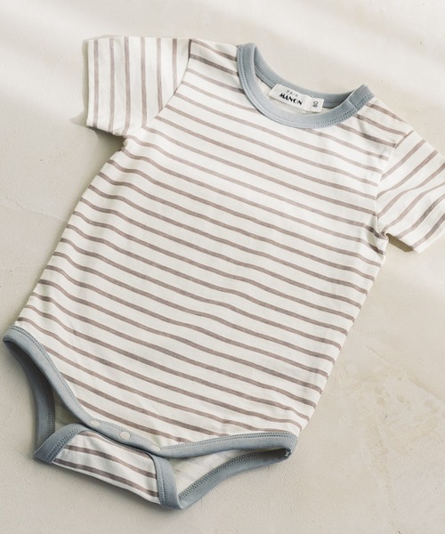 pairmanon（ペアマノン）の「【ベビー】ユニセックスボーダー半袖ロンパース（ロンパース・キッズ・ラベンダー/モカ/ブラック/ライトベージュ/ミント/ブラック系その他6/グレー系その他/ベージュ系その他2/ブルー系その他2/ホワイト系その他/ブラウン系その他2・70/80）」の21枚目の写真