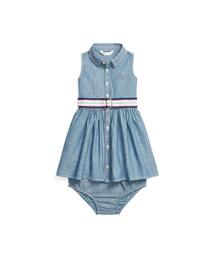 POLO RALPH LAUREN CHILDRENSWEAR（ポロ ラルフ ローレン チルドレンズウェア）の「ベルテッド インディゴ シャンブレー シャツドレス（ワンピース・キッズ）」