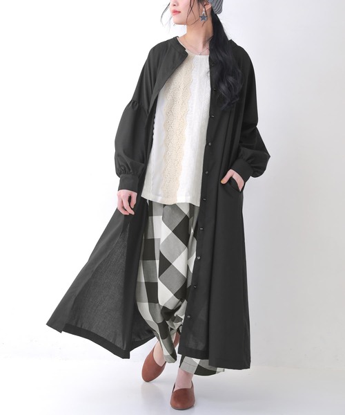 osharewalker（オシャレウォーカー）の「【廃盤】『ダブルカラーシャツワンピース』（シャツワンピース・レディース・ピンクベージュ/オフホワイト/ブラック・FREE）」の12枚目の写真