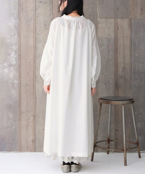 osharewalker（オシャレウォーカー）の「【廃盤】『ダブルカラーシャツワンピース』（シャツワンピース・レディース・ピンクベージュ/オフホワイト/ブラック・FREE）」の6枚目の写真