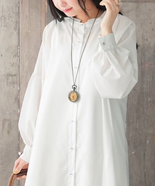 osharewalker（オシャレウォーカー）の「【廃盤】『ダブルカラーシャツワンピース』（シャツワンピース・レディース・ピンクベージュ/オフホワイト/ブラック・FREE）」の9枚目の写真