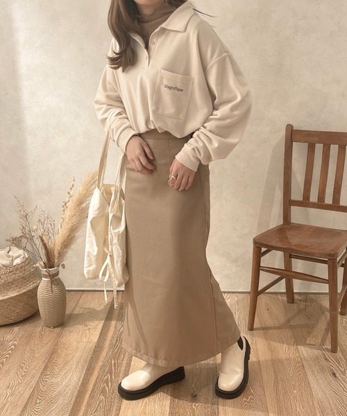 apres jour clair(アプレジュールクレア)の「【apresjour clair】刺繍ポロスウェット(スウェット・レディース・ベージュ/杢グレー/アイボリー・フリー/X-LARGE)」の15枚目の写真