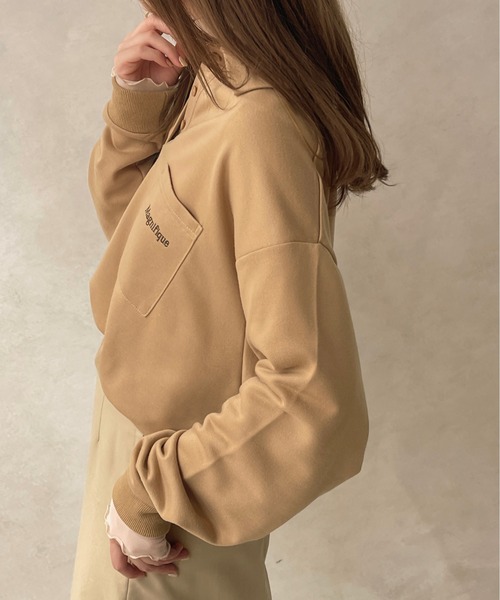 apres jour clair(アプレジュールクレア)の「【apresjour clair】刺繍ポロスウェット(スウェット・レディース・ベージュ/杢グレー/アイボリー・フリー/X-LARGE)」の7枚目の写真