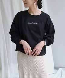 【shemoshelly】yourTshirt刺繍ロゴデザインTシャツ
