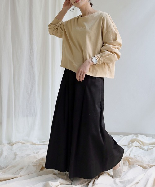 HER CLOSET（ハークローゼット）の「【shemoshelly】yourTshirt刺繍ロゴデザインTシャツ（Tシャツ/カットソー・レディース・ホワイト/ブラック/ベージュ/ピンク/マスタード・M）」の21枚目の写真