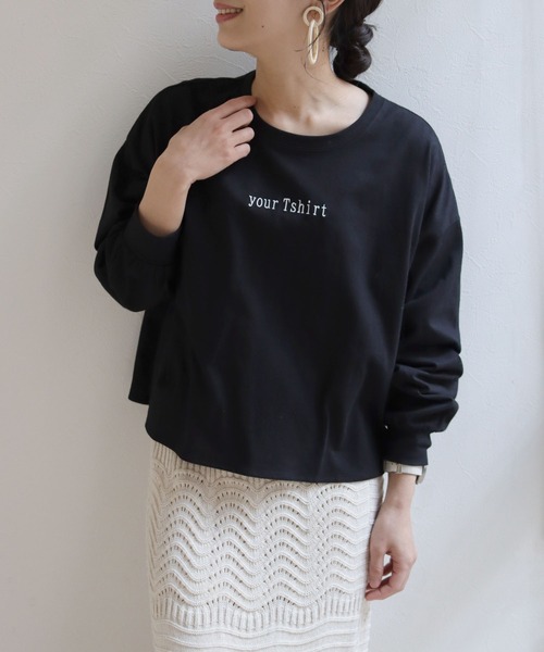 HER CLOSET（ハークローゼット）の「【shemoshelly】yourTshirt刺繍ロゴデザインTシャツ（Tシャツ/カットソー・レディース・ホワイト/ブラック/ベージュ/ピンク/マスタード・M）」の16枚目の写真