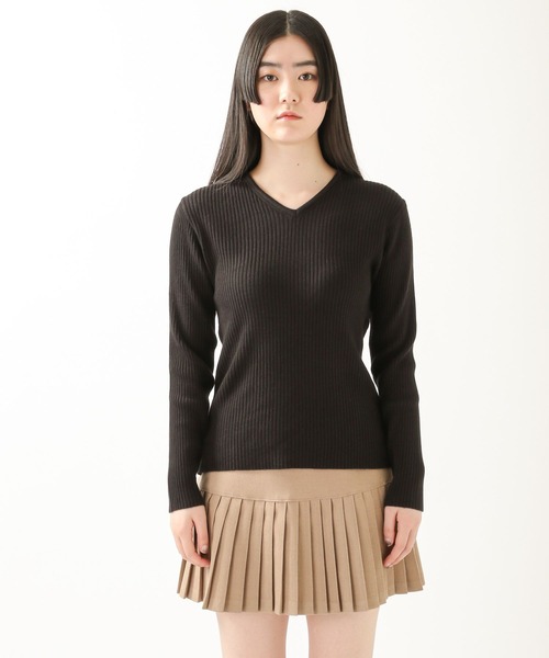 ALAND(エーランド)の「3.3Field Trip/RIBBED Vネックニット 2275828(ニット/セーター・レディース・ライトブルー/ブラック/ライトグリーン/アイボリー・FREE)」の8枚目の写真