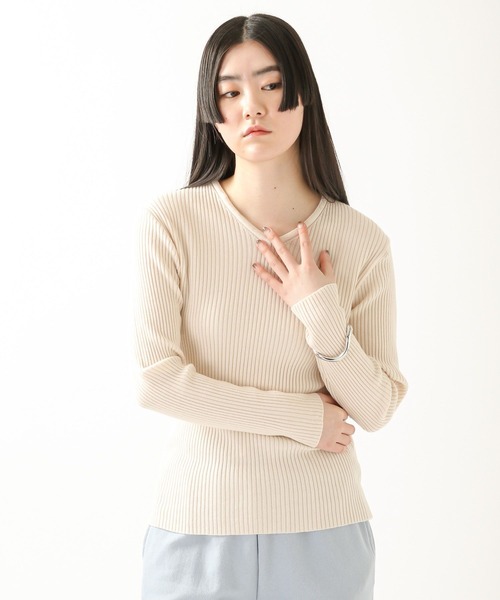 ALAND(エーランド)の「3.3Field Trip/RIBBED Vネックニット 2275828(ニット/セーター・レディース・ライトブルー/ブラック/ライトグリーン/アイボリー・FREE)」の11枚目の写真