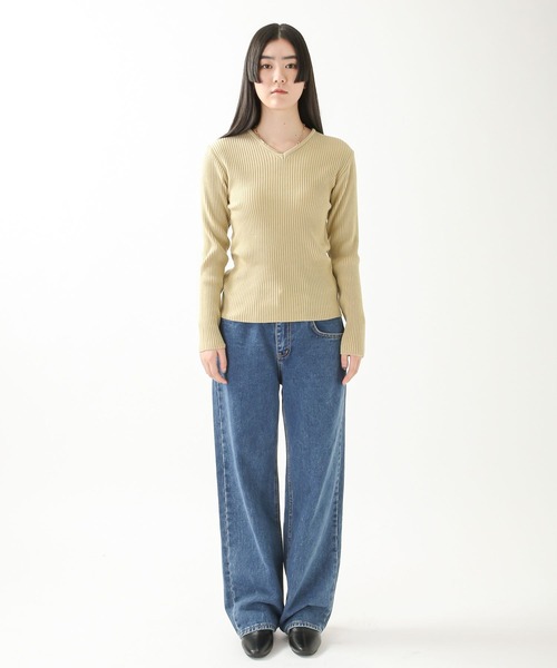 ALAND(エーランド)の「3.3Field Trip/RIBBED Vネックニット 2275828(ニット/セーター・レディース・ライトブルー/ブラック/ライトグリーン/アイボリー・FREE)」の14枚目の写真