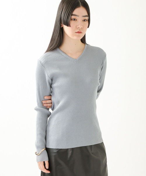 ALAND(エーランド)の「3.3Field Trip/RIBBED Vネックニット 2275828(ニット/セーター・レディース・ライトブルー/ブラック/ライトグリーン/アイボリー・FREE)」の19枚目の写真