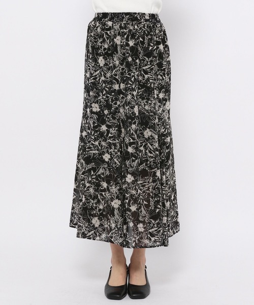 mysty woman（ミスティウーマン）の「花柄フレアスカート 276607（スカート・レディース・オフホワイト/ブラック/ベージュ・FREE）」の18枚目の写真