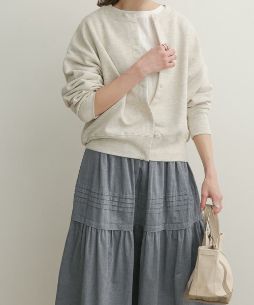 URBAN RESEARCH DOORS(アーバンリサーチドアーズ)の「コットンスウェットカーディガン(カーディガン/ボレロ・レディース・チャコールグレー/アイボリー/グレー系その他・MEDIUM)」の10枚目の写真