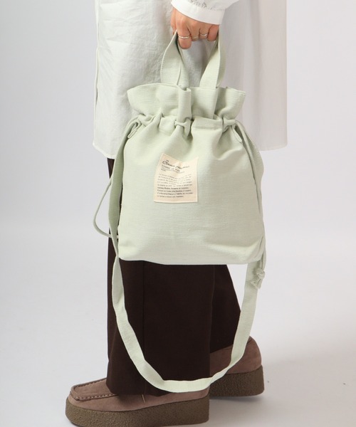 ペニンシュラ シェフ ぬいぐるみと巾着バッグ アミコミハンドルPU巾着バッグ（ユニセックス）（ショルダーバッグ