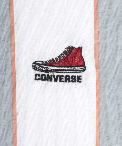 CONVERSE（コンバース）の「CONVERSE/コンバース シューズ刺繍 ストライプ 半袖Tシャツ（Tシャツ/カットソー・メンズ・ホワイト系その他/ホワイト系その他2/ホワイト系その他3/ホワイト系その他4・LL/M/L）」の8枚目の写真