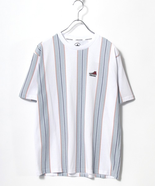 CONVERSE（コンバース）の「CONVERSE/コンバース シューズ刺繍 ストライプ 半袖Tシャツ（Tシャツ/カットソー・メンズ・ホワイト系その他/ホワイト系その他2/ホワイト系その他3/ホワイト系その他4・LL/M/L）」の17枚目の写真