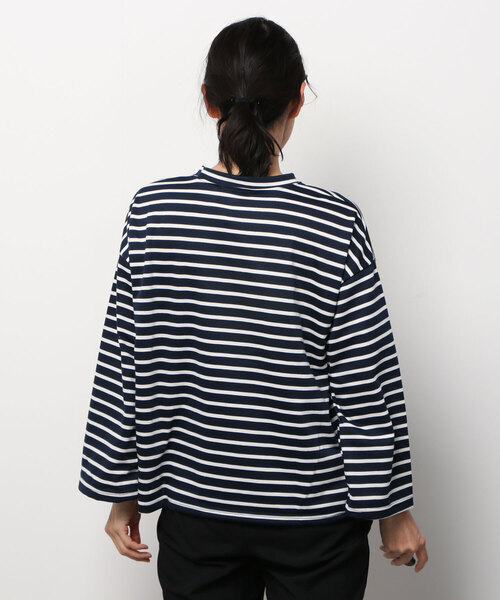 WC（ダブル シー）の「シンプルボーダーロンT（Tシャツ/カットソー・レディース・ホワイト/ネイビー/グリーン・FREE）」の5枚目の写真