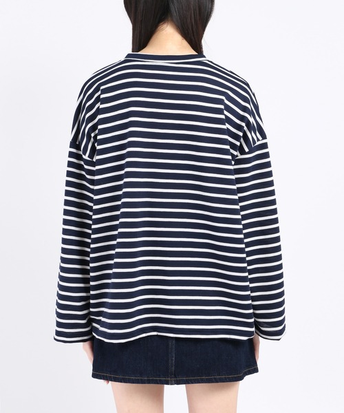 WC（ダブル シー）の「シンプルボーダーロンT（Tシャツ/カットソー・レディース・ホワイト/ネイビー/グリーン・FREE）」の10枚目の写真