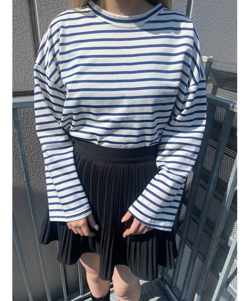 WC（ダブル シー）の「シンプルボーダーロンT（Tシャツ/カットソー・レディース・ホワイト/ネイビー/グリーン・FREE）」の7枚目の写真