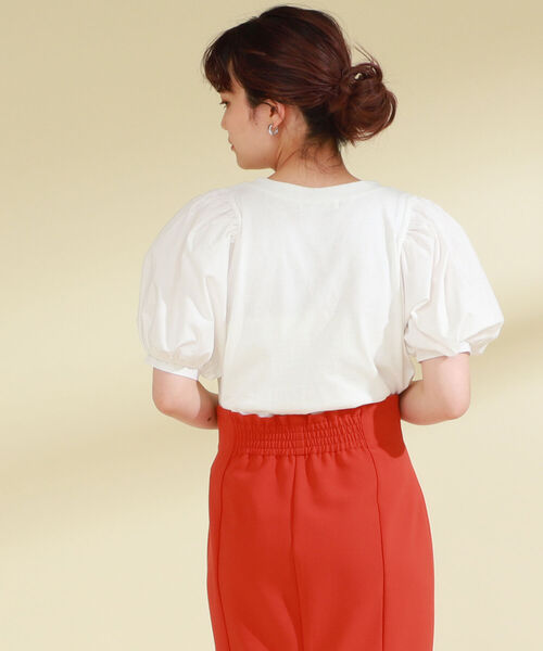 Ray BEAMS（レイビームス）の「Ray BEAMS / ボリューム スリーブ キリカエ Tシャツ（Tシャツ/カットソー・レディース・ホワイト/ブラック/ミント・ONE SIZE）」の11枚目の写真