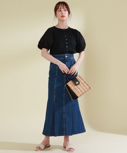 Ray BEAMS（レイビームス）の「Ray BEAMS / ボリューム スリーブ キリカエ Tシャツ（Tシャツ/カットソー・レディース・ホワイト/ブラック/ミント・ONE SIZE）」の15枚目の写真